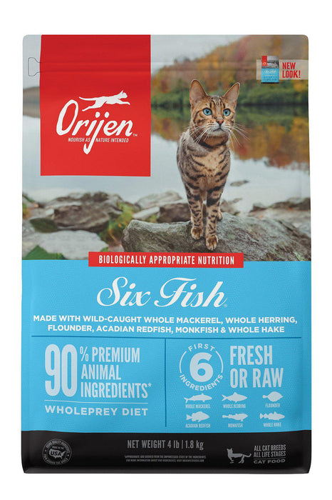 Orijen Six Fish Dry Cat Food Front of Bag