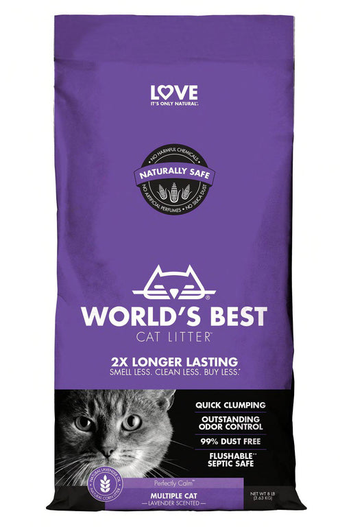 World's Best Multi-Cat Lavender Scented Cat Litter, 8 lb