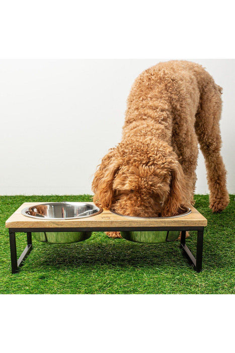 GF Pet Wood and Metal Raised Double Diner