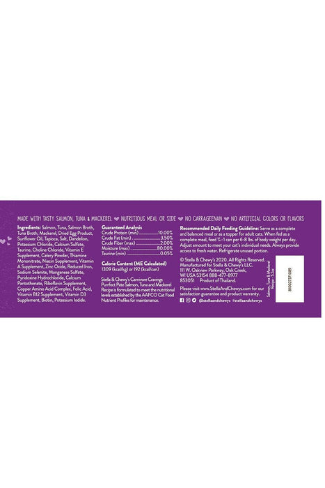 Stella and Chewy's Salmon,Tuna and Mackerel Pate Canned Cat Food Back