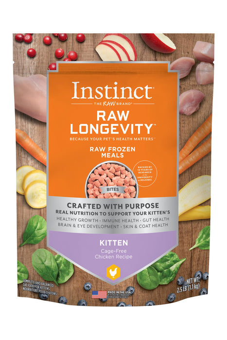 Instinct Longevity Chicken Bites Raw Kitten Food Front
