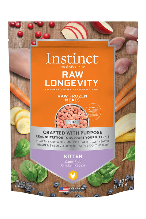 Instinct Longevity Chicken Bites Raw Kitten Food Front