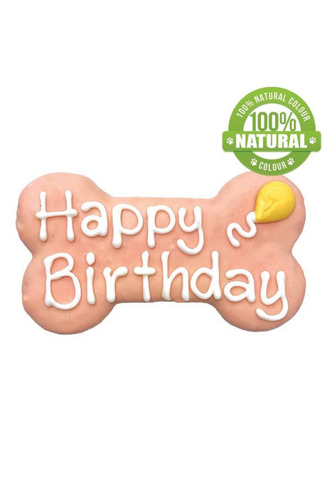 Bosco & Roxys BARK-day  Pink Bone 6 in Dog Treat