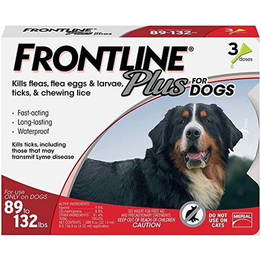 Frontline Plus Flea Treatment for Dogs, 89-132 lbs