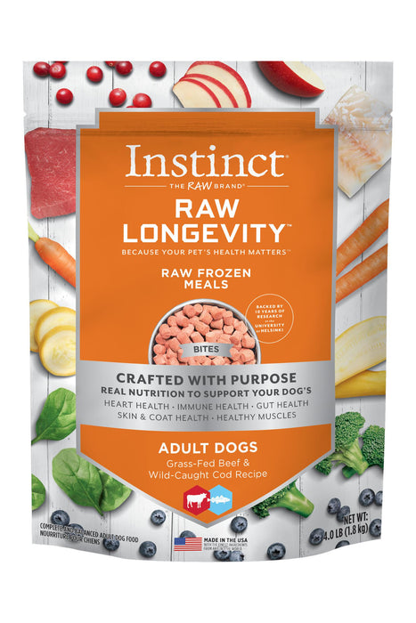Instinct Longevity Beef and Cod Bites Raw Dog Food