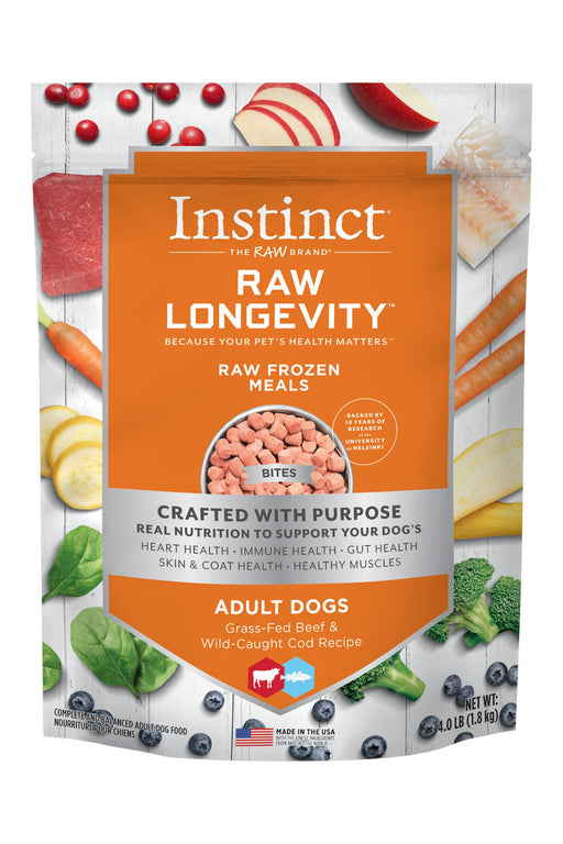 Instinct Longevity Beef and Cod Bites Raw Dog Food
