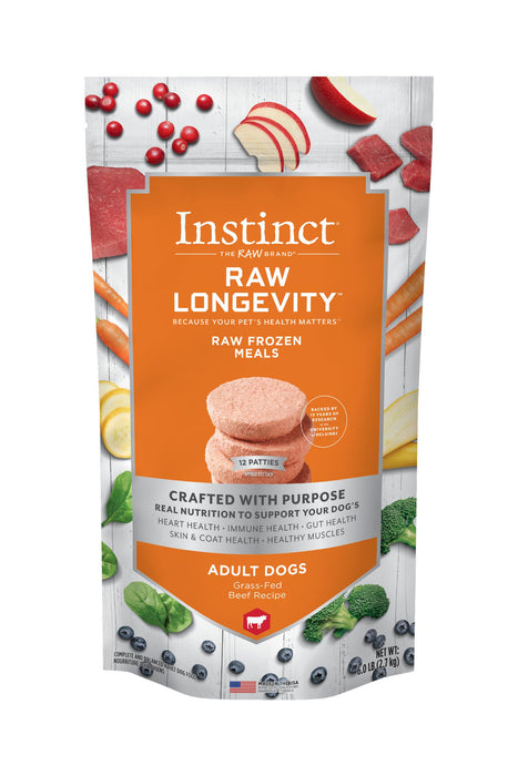 Instinct Longevity Beef Patties Raw Dog Food