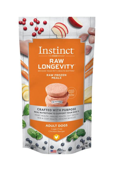 Instinct Longevity Chicken Patties Raw Dog Food