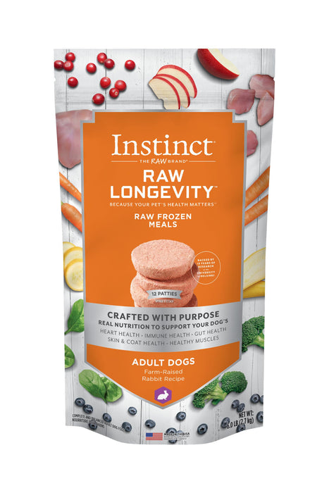 Instinct Longevity Rabbit Patties Raw Dog Food