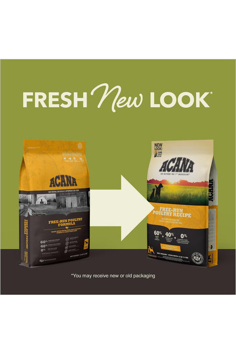 Acana Heritage Free-Run Poultry Dry Dog Food New Packaging Image