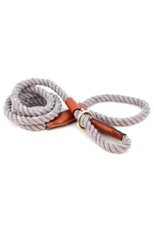 Auburn Leathercrafters Cotton And Leather Grey Dog Slip Leash