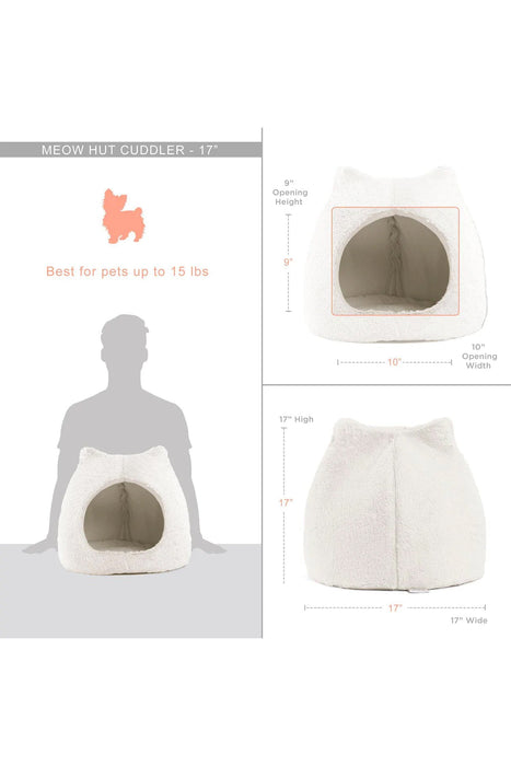 Best Friends Vegan Fur Meow Hut Ivory Cat Cave