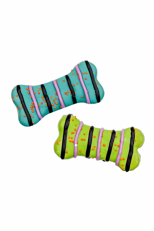Bosco and Roxy Halloween Bone Appetit! Striped Dipped Bone Dog Cookie