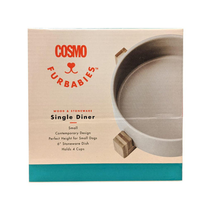 COSMO Wood and Stoneware Gray Single Diner
