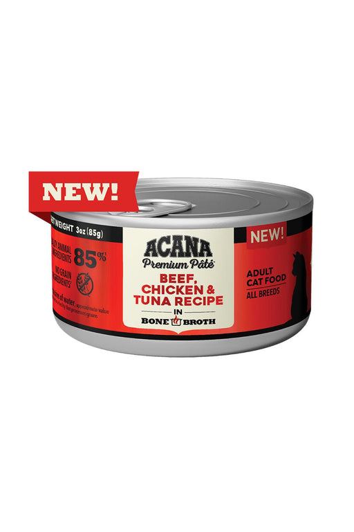 Acana Beef, Chicken & Tuna W/Bone Broth Cat Canned Food