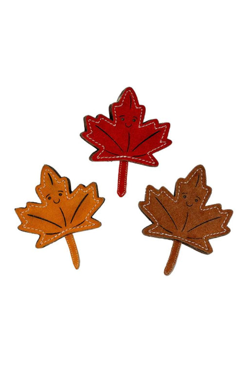 HuggleHounds Falling Leaves Assorted Leather Dog Toy