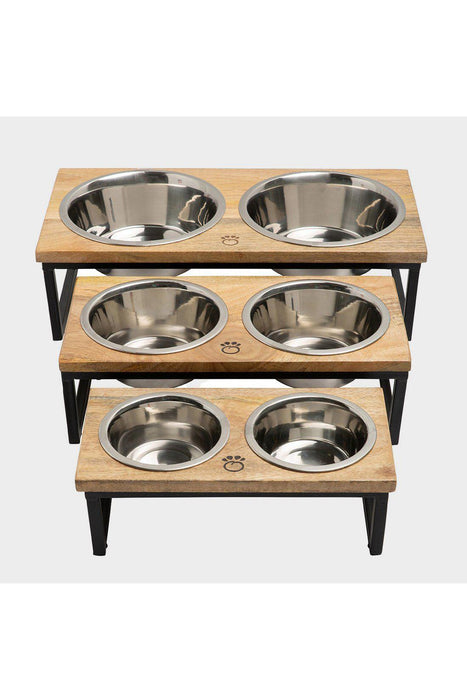 GF Pet Wood and Metal Raised Double Diner