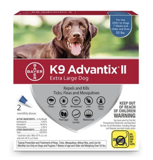 K9 Advantix II Flea & Tick Control 2-Pack, +55 lbs