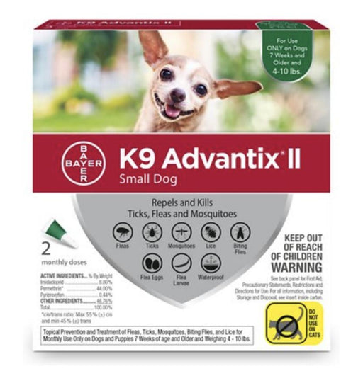 K9 Advantix II Flea & Tick Control 2-Pack, Up to 10 lbs