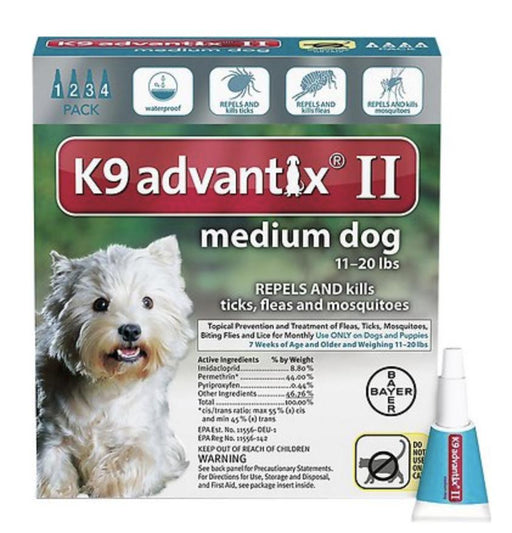 K9 Advantix II Flea & Tick Control 4-Pack, 11-20 lbs