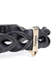 My Family Ascot Black Leather Dog Collar