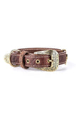 My Family El Paso Italian Brown Leather Dog Collar