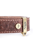 My Family El Paso Italian Brown Leather Dog Collar