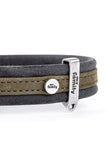 My Family London Green & Black Leatherette Dog Collar