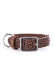 My Family Tucson Brown Leather Dog Collar