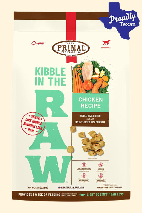 Primal Chicken Kibble in the Raw Dry Dog Food
