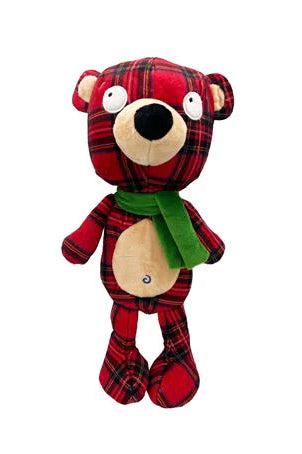 Lulubelle's Power Plush Plaidington Bear Dog Toy