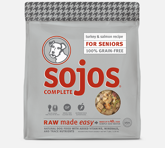 Sojos Complete Turkey & Salmon Senior Dehydrated Dog Food