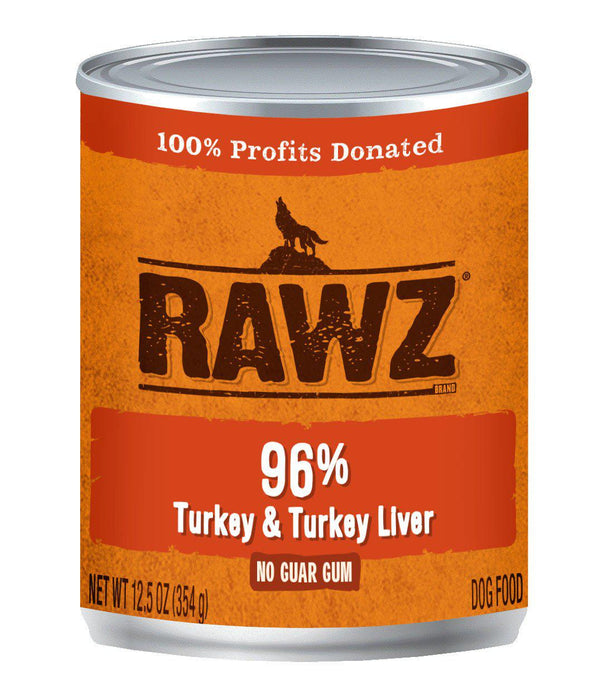 Rawz 96% Turkey and Liver Wet Dog Food