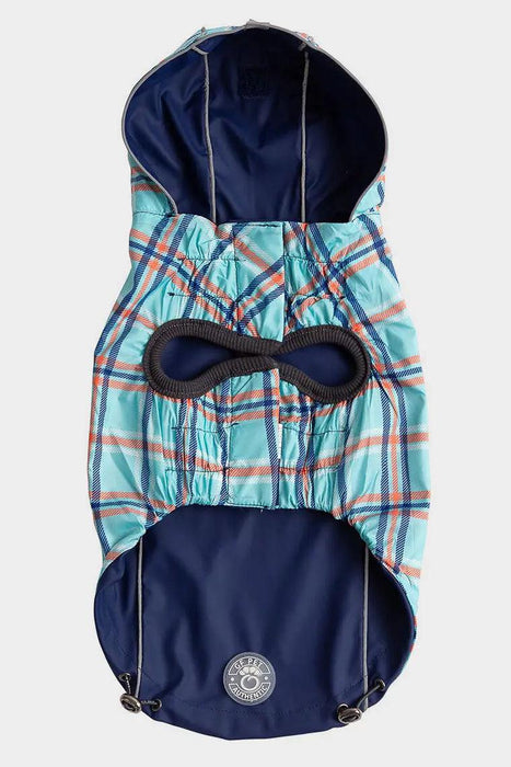 GF Pet Reversible Navy with Plaid Dog Raincoat