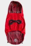 GF Pet Reversible Red with Plaid Dog Raincoat