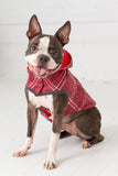 GF Pet Reversible Red with Plaid Dog Raincoat