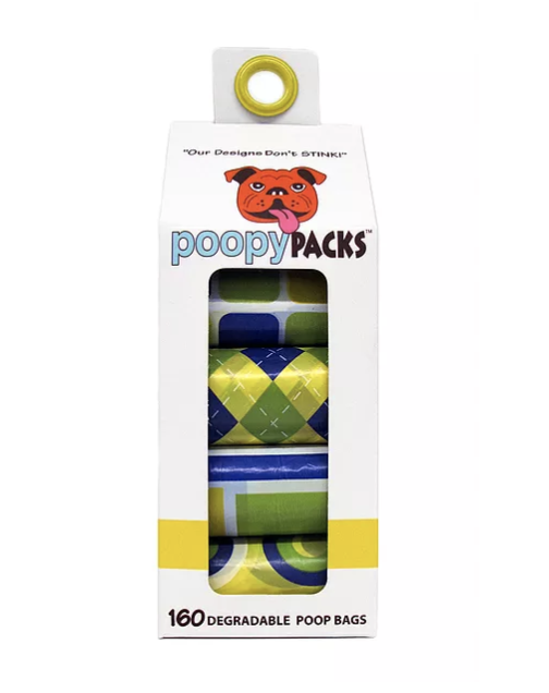 Metro Paws Poopy Packs Yellow 8-Pack Dog Bags