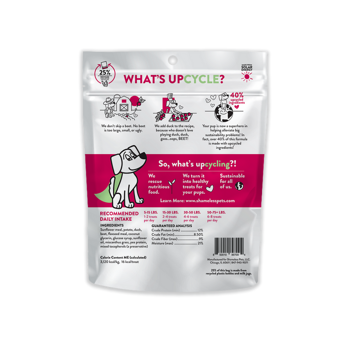 Shameless Duck, Duck, Beet Dog Treat