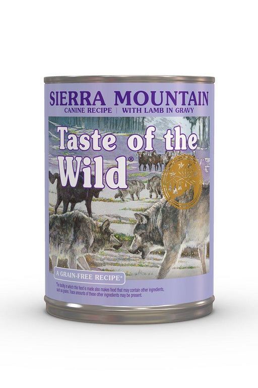 Taste of the Wild Sierra Mountain Wet Dog Food Front of Cant