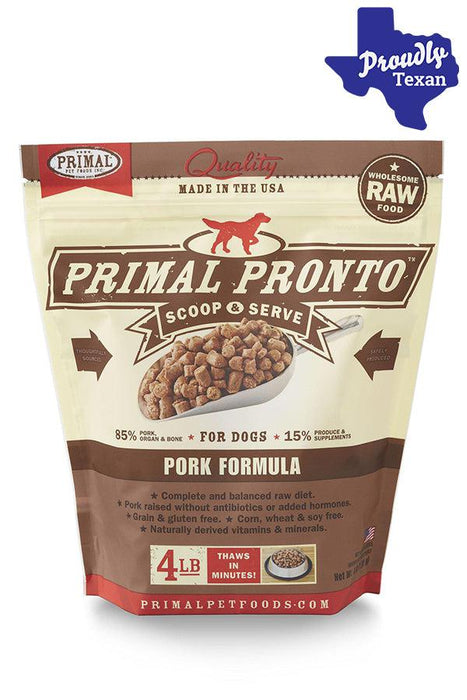 Products Primal Pronto Pork Frozen Raw Dog Food