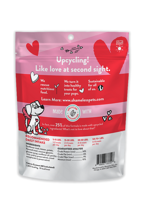 Shameless Chasin' Tail Lobster Dog Treats Back of Bag