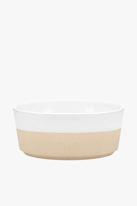 Waggo Textured Dipper White Ceramic Dog Bowl