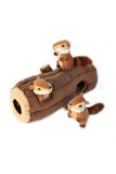 Zippy Paws Burrow Log with Chipmunks Dog Toy