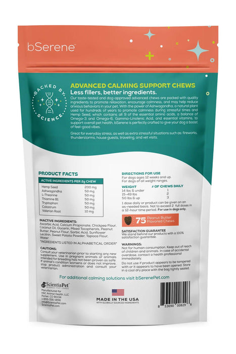 bSerene Advanced Calming Chews Supplement for Dogs