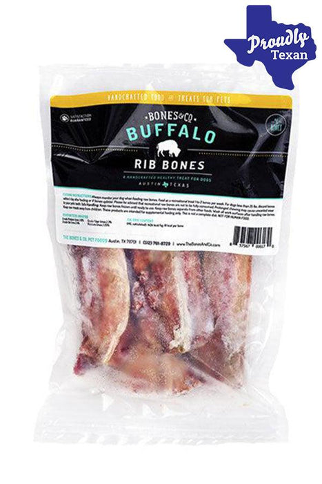 Bones and Co. Bison Ribs Frozen Raw Dog Chews