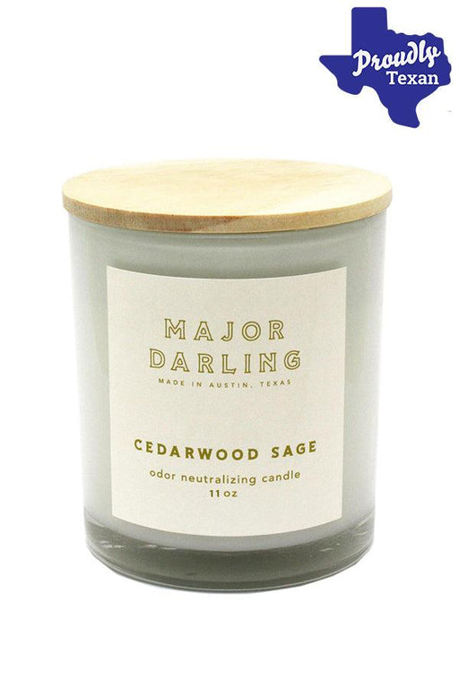 Major Darling Odor Neutralizing Cedarwood Sage Candle