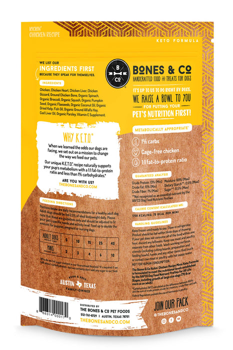 Bones and Co. Kickin' Chicken Minis Frozen Raw Dog Food