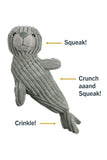 Tall Tails Crunch Seal Dog Toy