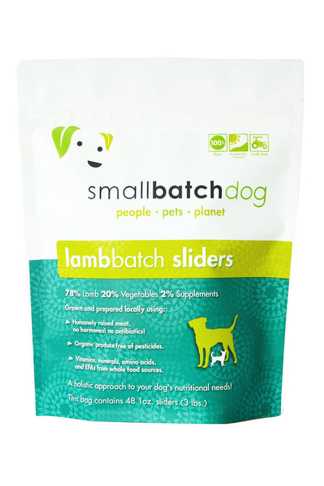 Small Batch Lamb Frozen Raw Dog Food, Sliders