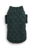 fabdog Chenille Mochneck Emerald Dog Sweater